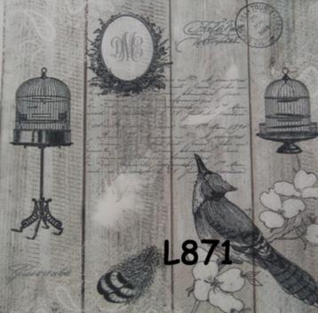 Servetten decoupage/bullet journal – vintage L871 beschikbaar voor biedingen