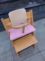 Stokke Tripp Trapp stoel, met babyset en kussenset, Kinderen en Baby's, Kinderstoelen, Ophalen, Gebruikt, Meegroeistoel, Stoelverkleiner