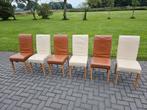 6 leren eetkamerstoelen., Huis en Inrichting, Stoelen, Ophalen, Gebruikt, Leer, Vijf, Zes of meer stoelen