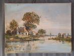 Olieverf Schilderij - Hollands Landschap, Antiek en Kunst, Kunst | Schilderijen | Klassiek, Ophalen