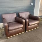 Set B&B Italia Maxalto leren fauteuils Antonio Citterio, Huis en Inrichting, Ophalen, Maxalto, Metaal, Gebruikt