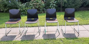 Vintage 4x Pagholtz flöttoto stoelen (thur-op-seat) beschikbaar voor biedingen
