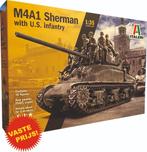 M4A1 Sherman (with U.S. infantery) (Italeri 6568) 1/35, Tank, Italeri, 1:32 tot 1:50, Nieuw