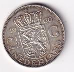 2 1/2 Gulden 1960 met rand krasje en Patina, Postzegels en Munten, Munten | Nederland, Koningin Juliana, Verzenden, Zilver, Losse munt