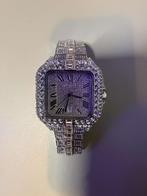 Cartier watch moissanite iced out, Ophalen, Zilver, Polshorloge, Overige merken