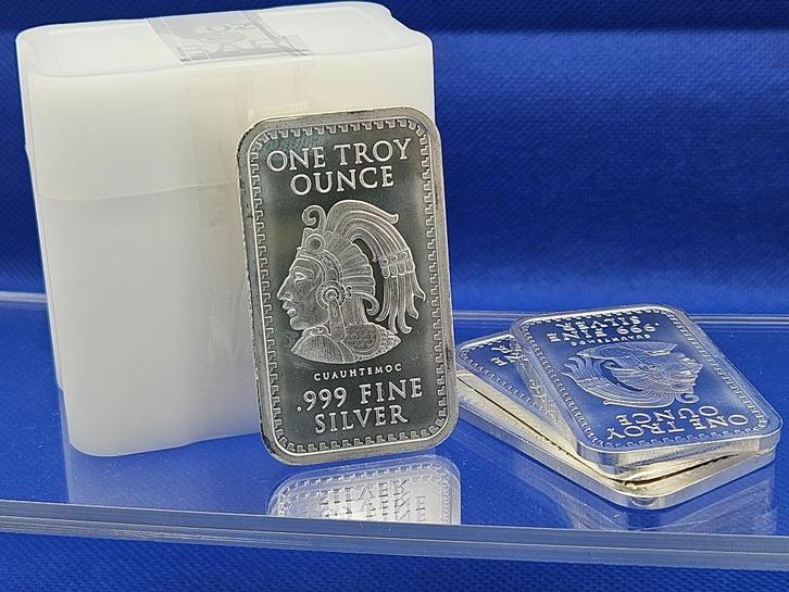 (9369) USA AZTEC  STONE CALENDER  BAAR ONE OUNCE, Postzegels en Munten, Edelmetalen en Baren, Zilver, Ophalen of Verzenden