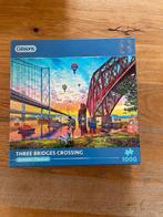 Puzzel Gibsons. 1000 stukjes. Three Bridges Crossing, Hobby en Vrije tijd, Denksport en Puzzels, Ophalen of Verzenden, 500 t/m 1500 stukjes