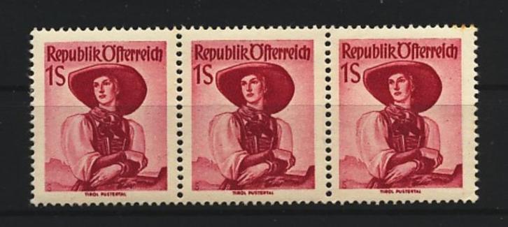Oostenrijk 1948/51 3x postfris Klederdrachten nummer 911, Postzegels en Munten, Postzegels | Europa | Oostenrijk, Postfris, Verzenden