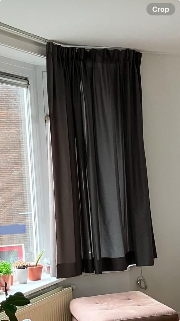 Twee gordijnen 205x180 cm - Goede staat, Huis en Inrichting, Stoffering | Gordijnen en Lamellen, Zo goed als nieuw, 150 tot 200 cm