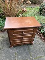 Te Koop : Donker Eiken 3 Laden Kastje Ladekast Export, Ophalen, 50 tot 100 cm, 3 of 4 laden, Minder dan 100 cm