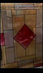 Glas in lood, 2 mooie oude raamdecoraties in 1koop, Ophalen, Zo goed als nieuw, Minder dan 80 cm, Glas in lood