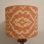Handgemaakte lampenkap Ikat stijl geel wit, Wit, Rond, Nieuw, Ophalen of Verzenden