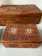 Houten doosje met parelmoer, Ophalen of Verzenden, Zo goed als nieuw, Minder dan 50 cm