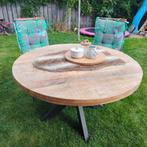 Mango Houten Tafel met Metalen Poot, Huis en Inrichting, Tafels | Eettafels, Rond, Ophalen of Verzenden, Zo goed als nieuw, Vijf personen of meer