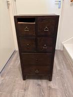 Oud houten ladenkastje met 6 lades, Ophalen, Gebruikt