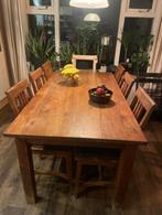 Eethoek teak met 6 stoelen, Huis en Inrichting, Tafels | Eettafels, Ophalen, Gebruikt, Teakhout, 50 tot 100 cm