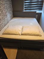 Boxspring donker grijs 160x200cm, Huis en Inrichting, Slaapkamer | Boxsprings, Ophalen, Tweepersoons, Zo goed als nieuw, 200 cm