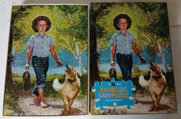 Jumbo Jigsaw Puzzle - Jongen met collie en vissen (1970) beschikbaar voor biedingen