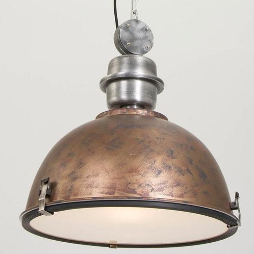 Industiele Hanglamp Bikkel XL nieuw Bruin Ø42cm, Huis en Inrichting, Lampen | Hanglampen, Zo goed als nieuw, 75 cm of meer, Glas