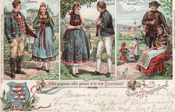 Duise Rijk - litho - Hessenland - klederdracht ca 1897 beschikbaar voor biedingen