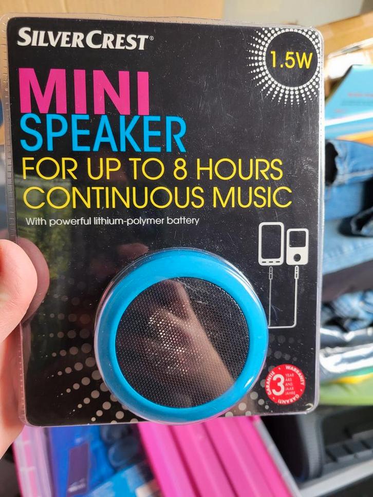 Nieuwe silvercrest mini speaker werkt met audiojack kabel, Computers en Software, Pc speakers, Ophalen of Verzenden