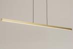 Gouden rechthoekige LED hanglamp 1m50 breed, Nieuw, Ophalen of Verzenden, Metaal, Modern