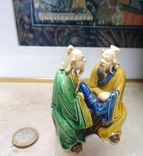 Zeldzaam chinees beeldje, genummerd. Mudmen, 2 wijze mannen, Antiek en Kunst, Kunst | Niet-Westerse kunst, Verzenden