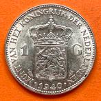 Nederland 1 gulden 1940 Wilhelmina zilver kwaliteit!, Ophalen of Verzenden, Koningin Wilhelmina, Zilver