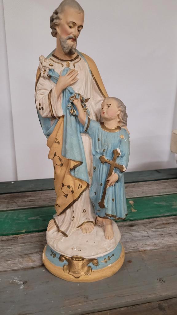 Vintage Jozef met Jezusbeeld, Antiek en Kunst, Antiek | Religie, Ophalen
