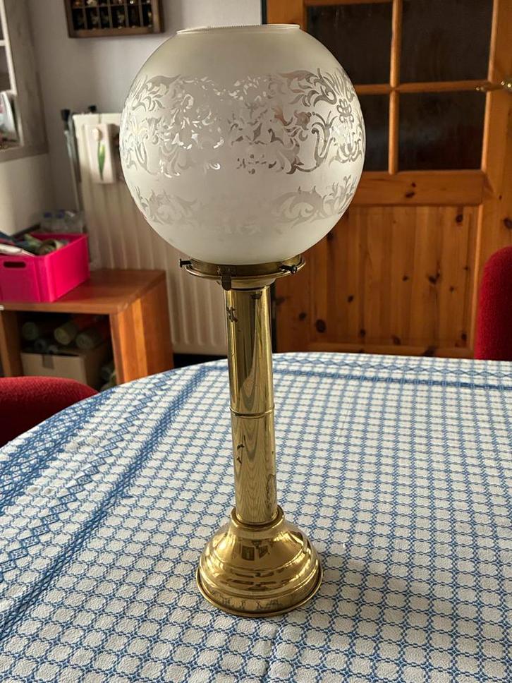 Vintage D.H.R. Holland Tafellamp, Huis en Inrichting, Lampen | Vloerlampen, Gebruikt, Minder dan 100 cm, Glas, Ophalen of Verzenden