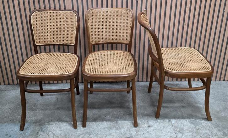 3 x Vintage webbing stoelen cafestoelen Thonet Bentwood, Huis en Inrichting, Stoelen, Zo goed als nieuw, Vijf, Zes of meer stoelen