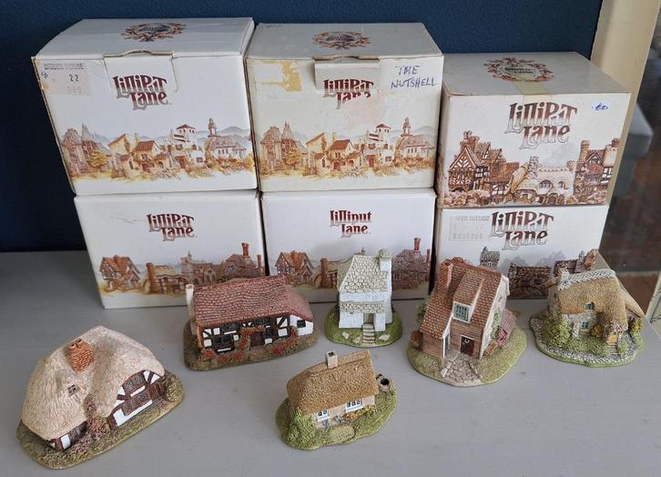 8 Lilliput Lane huisjes met doosjes, Verzamelen, Beelden en Beeldjes, Zo goed als nieuw, Overige typen, Ophalen of Verzenden