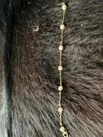 Gouden vergulde Armband met Parels, Sieraden, Tassen en Uiterlijk, Armbanden, Ophalen of Verzenden, Gebruikt, Goud, Met bedels of kralen