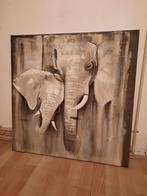 Canvas lijst olifanten, Huis en Inrichting, Woonaccessoires | Schilderijen, Tekeningen en Foto's, 75 tot 100 cm, Overige typen