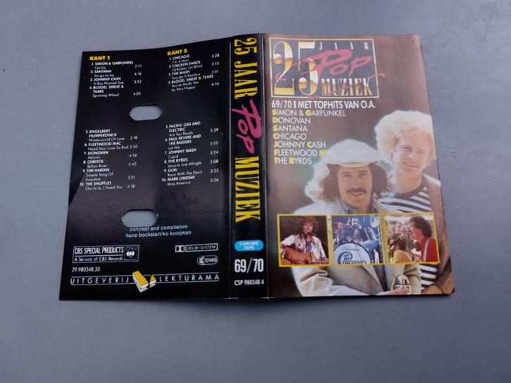 25 JAAR POPMUZIEK 69-70 (CASSETTEBANDJE), Cd's en Dvd's, Cassettebandjes, Zo goed als nieuw, Origineel, Verzamelalbums, 1 bandje