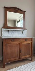 Vintage houten commode met marmeren blad, Kinderen en Baby's, Kinderkamer | Commodes en Kasten, Ophalen, Gebruikt, 50 tot 70 cm