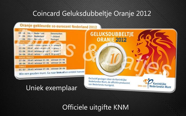 Coincard Geluksdubbeltje 10 cent 2012 KNM, Postzegels en Munten, Munten | Nederland, 10 cent, Koningin Beatrix, Ophalen of Verzenden