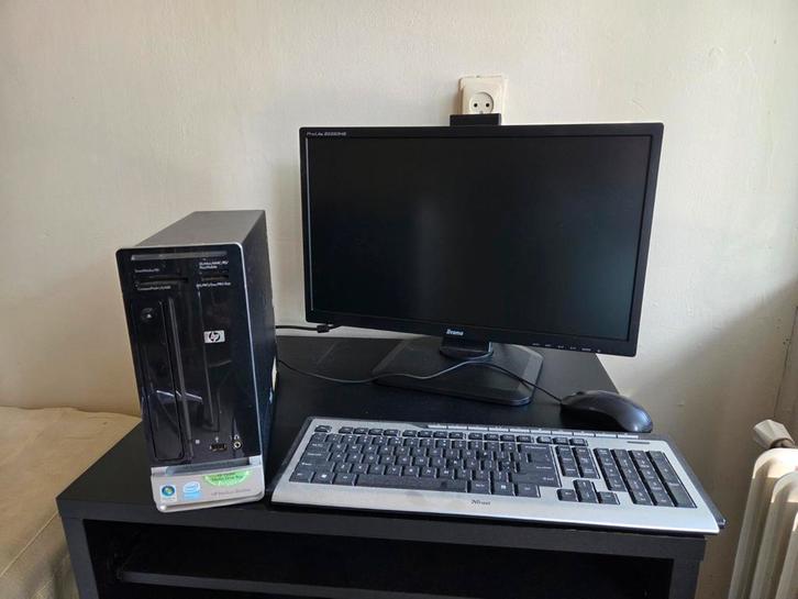 Complete PC set: Scherm, Toetsenbord & Muis, Computers en Software, Desktop Pc's, Gebruikt, Onbekend, HDD, Minder dan 4 GB, Met monitor