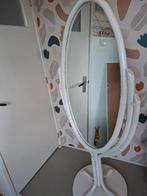 Retro Vintage passpiegel Manou wit geverfd, Ophalen of Verzenden, Zo goed als nieuw, 150 tot 200 cm, Rechthoekig