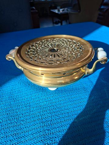 Antieke koperen voetenverwarmer  beschikbaar voor biedingen