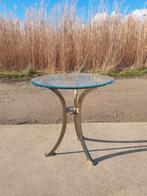 Vintage messing glas bijzettafel Cantori Piccolo, Minder dan 55 cm, Rond, Ophalen, 45 tot 60 cm