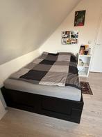 Bed frame with storage/bedframe met opbergruimte 140x200, Huis en Inrichting, Ophalen, Zwart, Tweepersoons, 140 cm