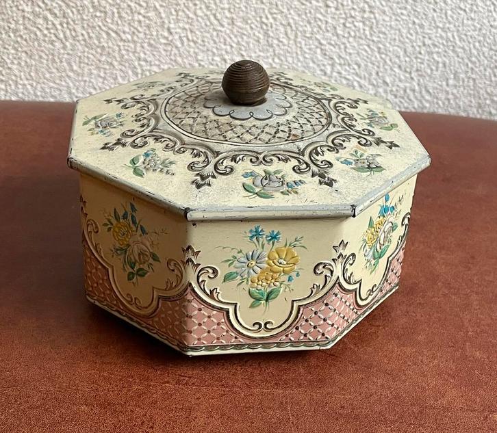 Vintage Engels blik Horner’s Confectionery, achthoekig, Verzamelen, Blikken, Gebruikt, Overige, Ophalen of Verzenden
