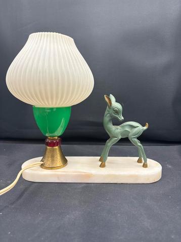 Vintage Lamp met Hert Bambi Decoratie. Mid Century beschikbaar voor biedingen