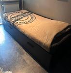 Ikea bedbank BRIMNES, Huis en Inrichting, Slaapkamer | Bedden, 90 cm, Zwart, Tweepersoons, Ophalen of Verzenden