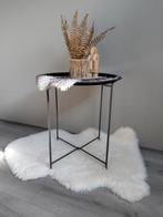 Bijzettafel - planten tafel - meubel - zwart met grijs, 45 tot 60 cm, Minder dan 55 cm, Rond, Ophalen of Verzenden