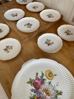 Gebaksstel Flora keramiek Gouda holland, Ophalen, Gebruikt, Bord(en), Overige stijlen