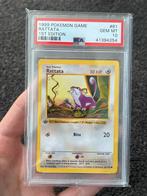 Pokémon PSA 10 1st edition Rattata #61 Base set, Ophalen of Verzenden, Zo goed als nieuw, Losse kaart, Foil
