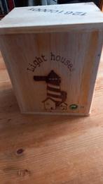 Vuurtoren met lichtje. Houten verpakking., Huis en Inrichting, Woonaccessoires | Overige, Ophalen of Verzenden, Nieuw