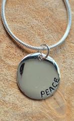 Zilveren kettinghanger Peace, Ophalen of Verzenden, Nieuw, Zilver, Zilver